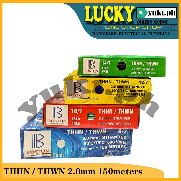 ORIGINAL BOSTON THHN/THWN 14/7, 12/7, 10/7, 8/7 ELECTRICAL STRANDED ...