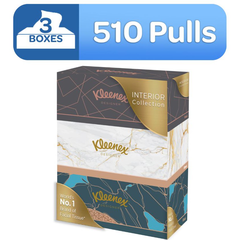 Kleenex Facial Tissue Designer Box 2ply 170 pulls x 3 boxes Shopee