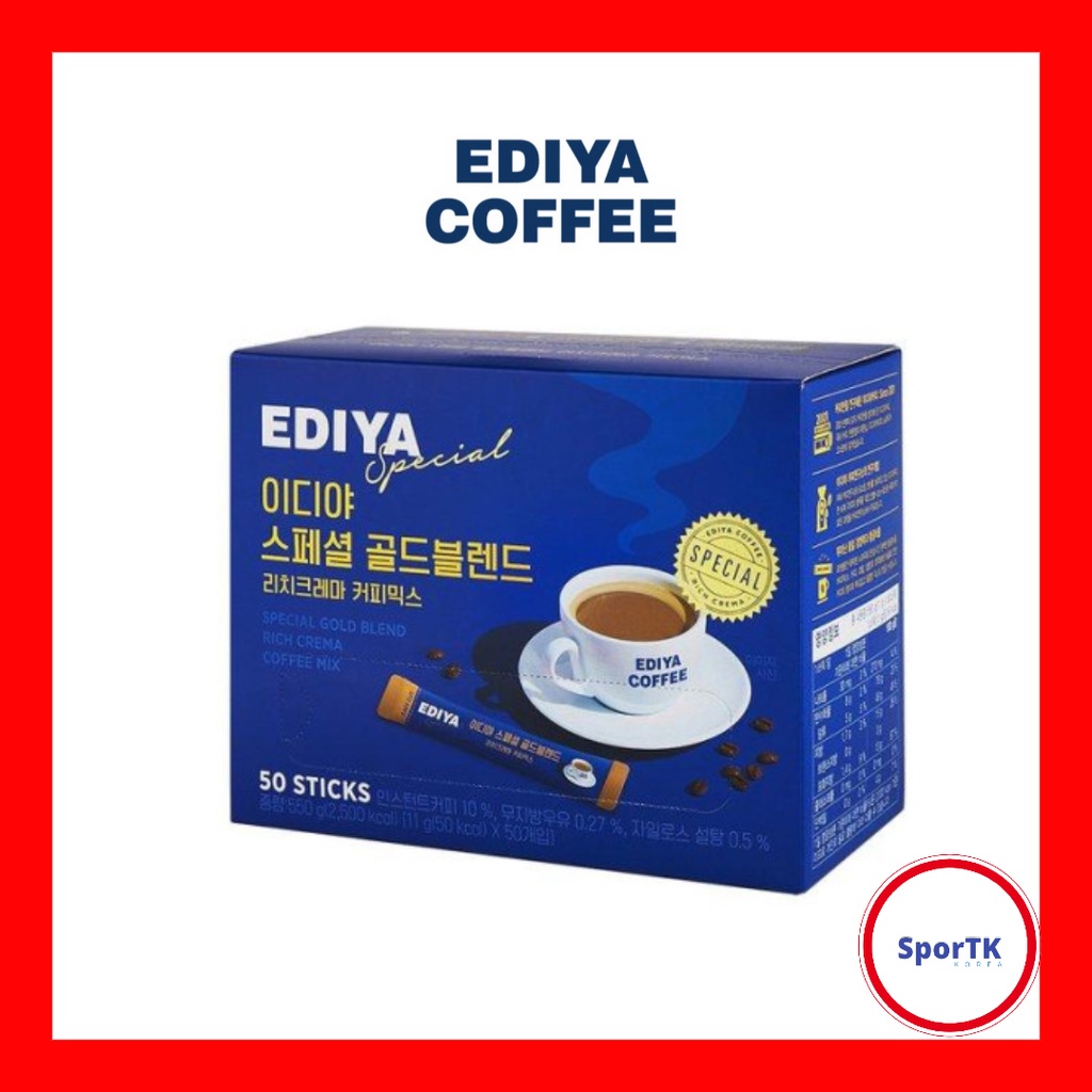 EDIYA COFFEE] Korean Coffee Mix Special Gold Blend Rich Crema 50T ...