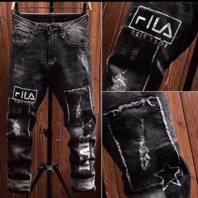 ripped patched skinny jeans
