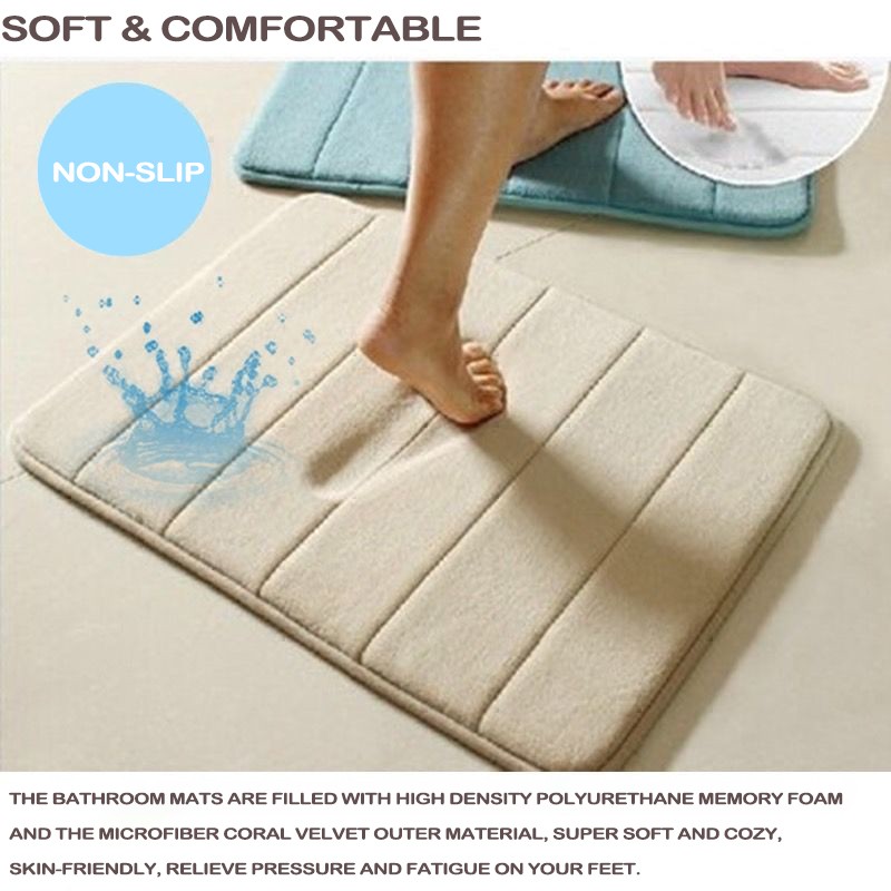 Floor Carpet Bath Mat For Bathroom, Memory Foam Contour Bathroom Rug