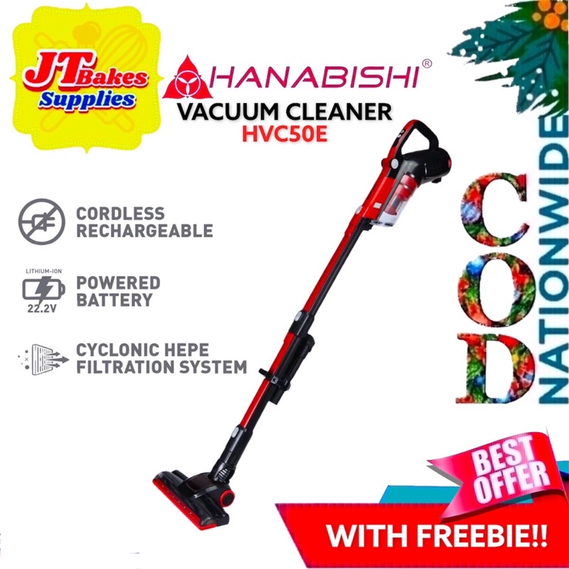 Hanabishi Cordless Vacuum Cleaner with Cyclonic HEPA Filtration System ...