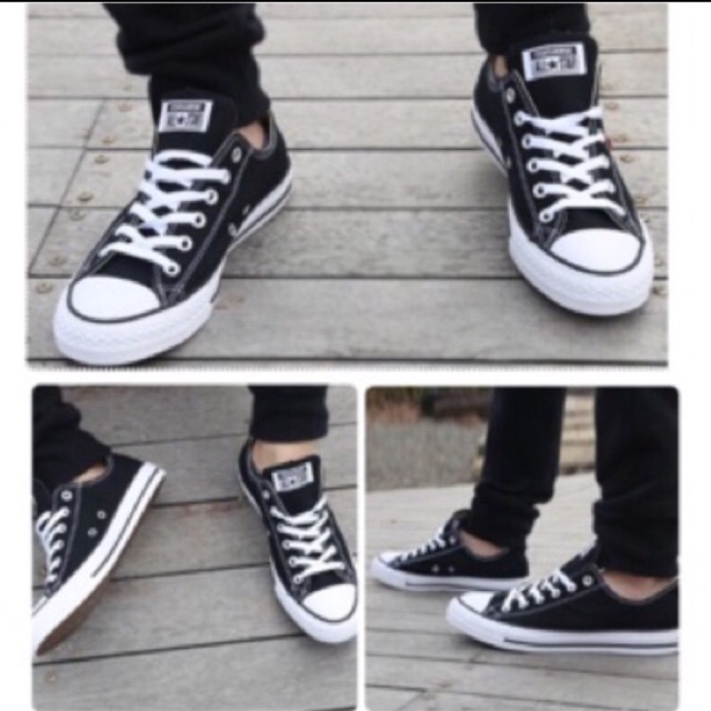 converse black and white low cut