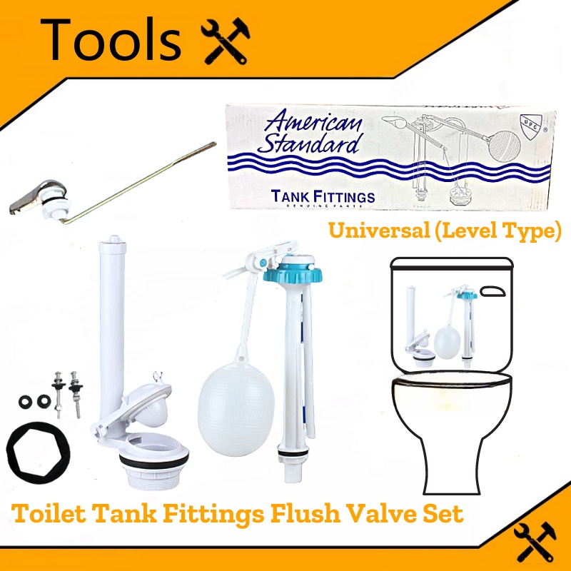 1 Set Toilet Flush Valve Tank Fittings Inlet Valve Float Ball Valve