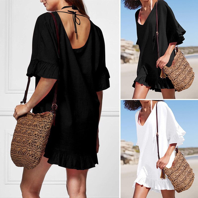 plus swim cover up dress