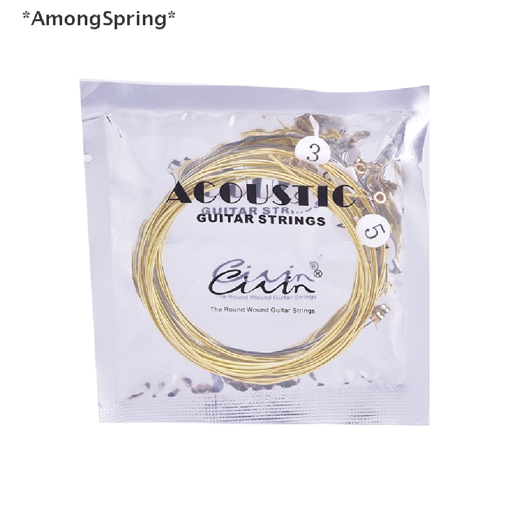 AmongSpring> 6pcs/set Universal Acoustic Guitar String Brass Hexagonal Steel Core Strings For
