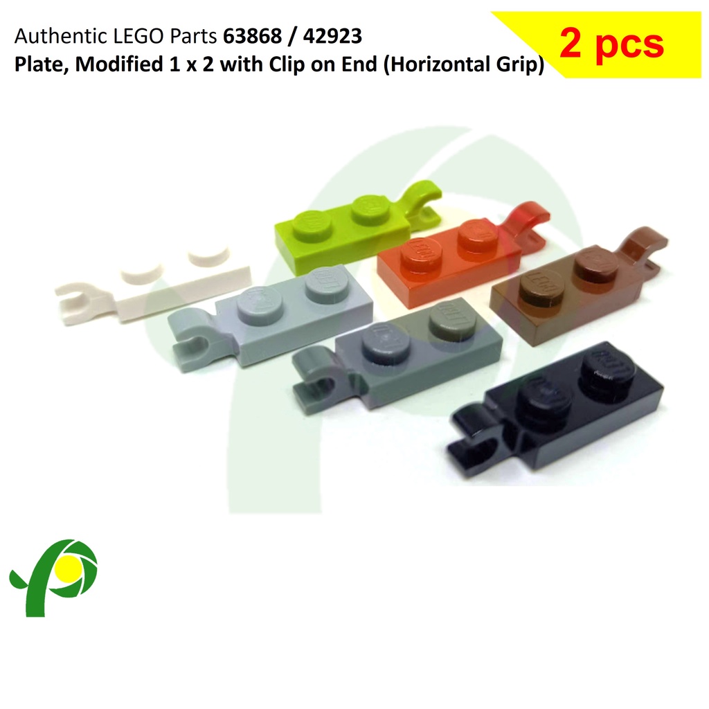 Plate 1 x 2 Clip Horizontal on End Choose Your Color x**10** #63868 LEGO 