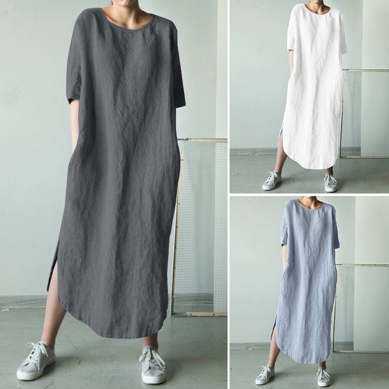 loose cotton maxi dress