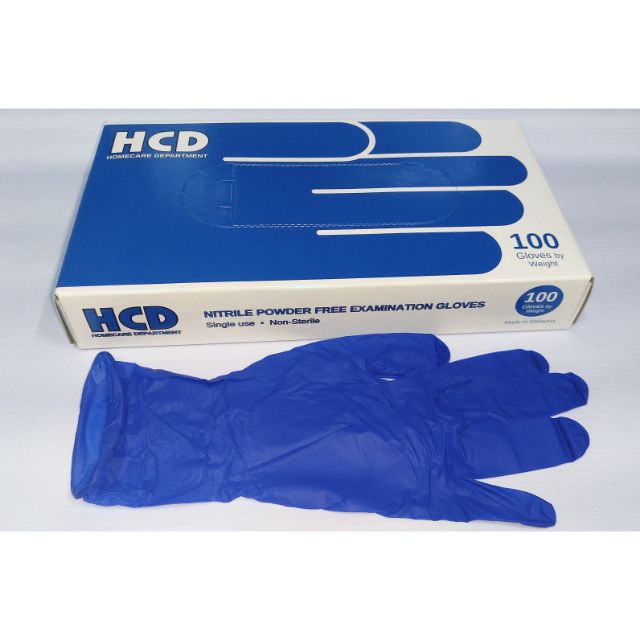 blue examination gloves