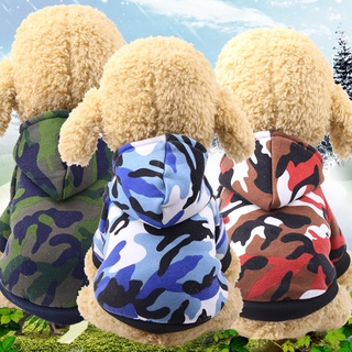 Dog Spring and Autumn Winter New Camouflage Clothes  Dirt Resistant Pet Clothes  Hoodie