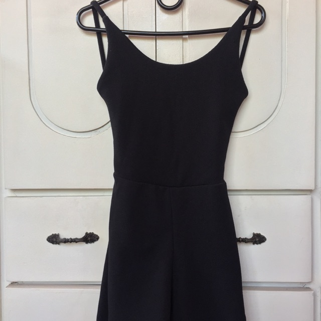 black backless romper