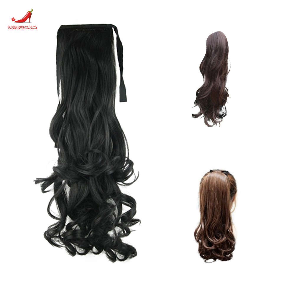 Synthetic False Hair Ponytails Long Wavy Hair Extensions Light