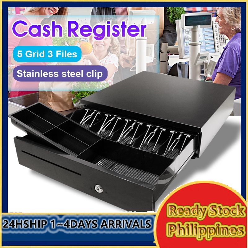 Drawer Cash Box Cashier Box Supermarket Bills 5 Grids 3 Gears Money