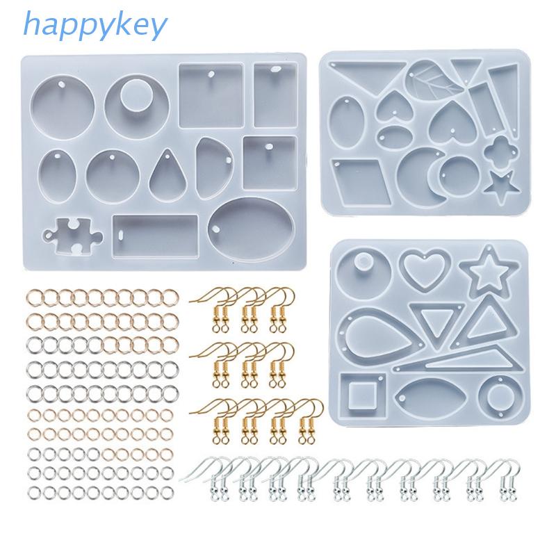 HAP  1 Set Crystal Epoxy Resin Mold Earrings Pendant Silicone Mould DIY Crafts Jewelry Casting Making Tool Kit