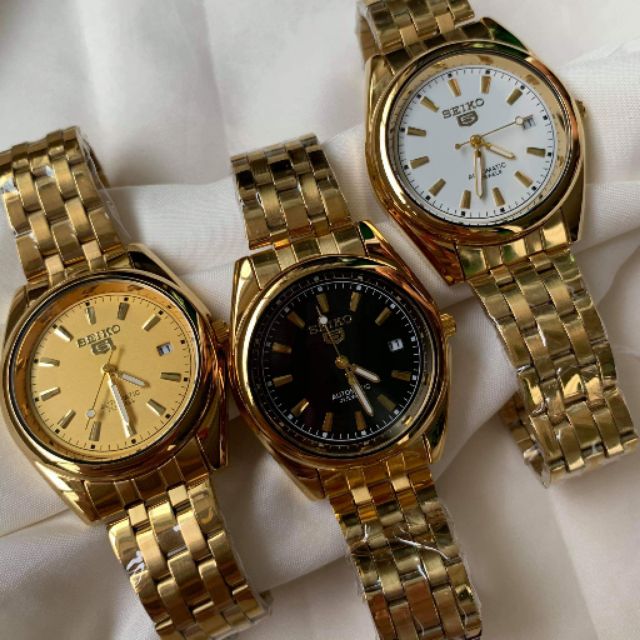 SEIKO 5 w/ date Gold Watch Automatic Movement | Shopee Philippines