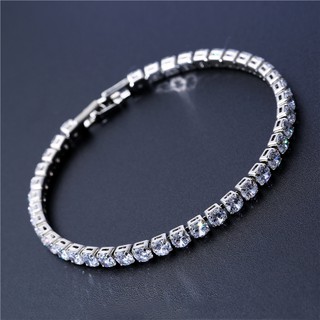 4mm Cubic Zirconia Tennis Bracelets For Women Men Iced Out Chain Silver Bracelet Men Zircon Armband CZ pulseras Couple