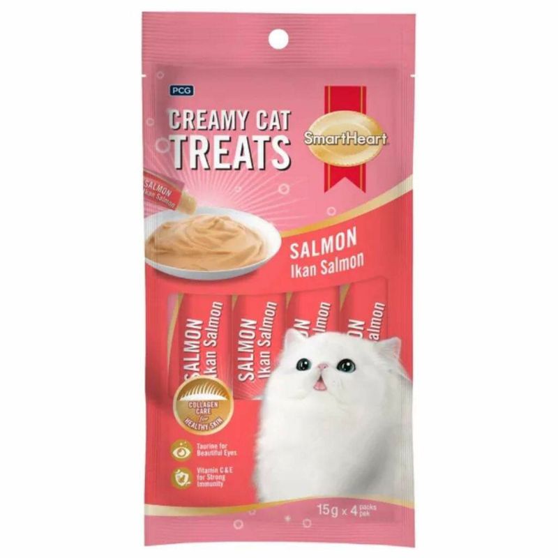 Smartheart Creamy Cat Treat 15g X 4 Sachetspacks Salmon Shopee Philippines