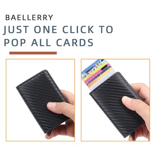 Baellerry Men's Card Holder Anti-theft Swipe Card Case Rfid Short Automatic Pop-up Card Wallet for Men #2
