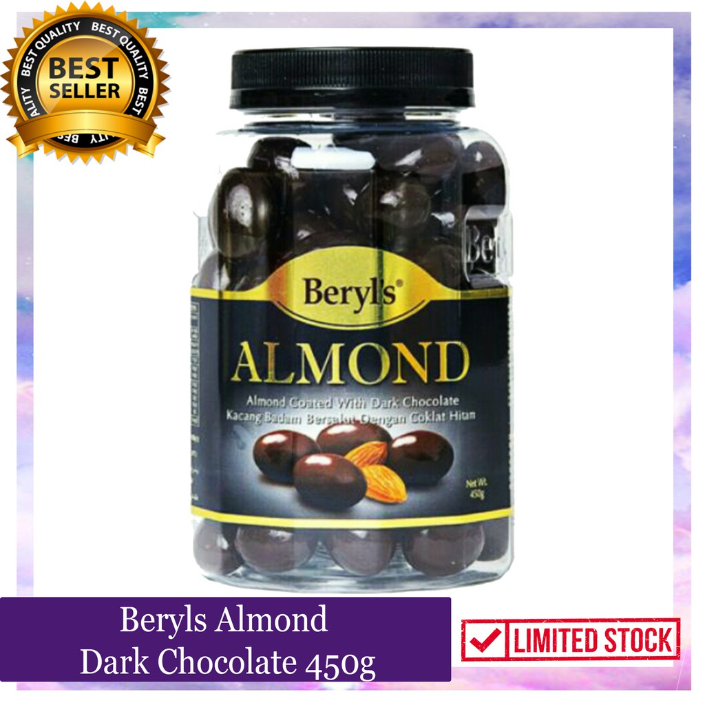 Beryls Almond Dark Chocolate Jar 450g Shopee Philippines