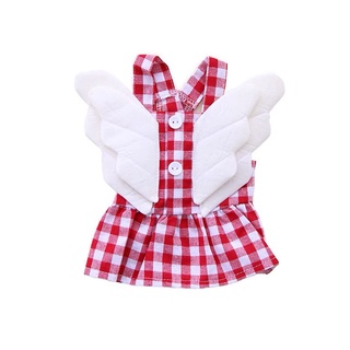 Small Wing Checked Skirt Summer Thin Teddy Pet Dog Pomeranian Poodle Schnauzer Bichon Clothes Dogs #6
