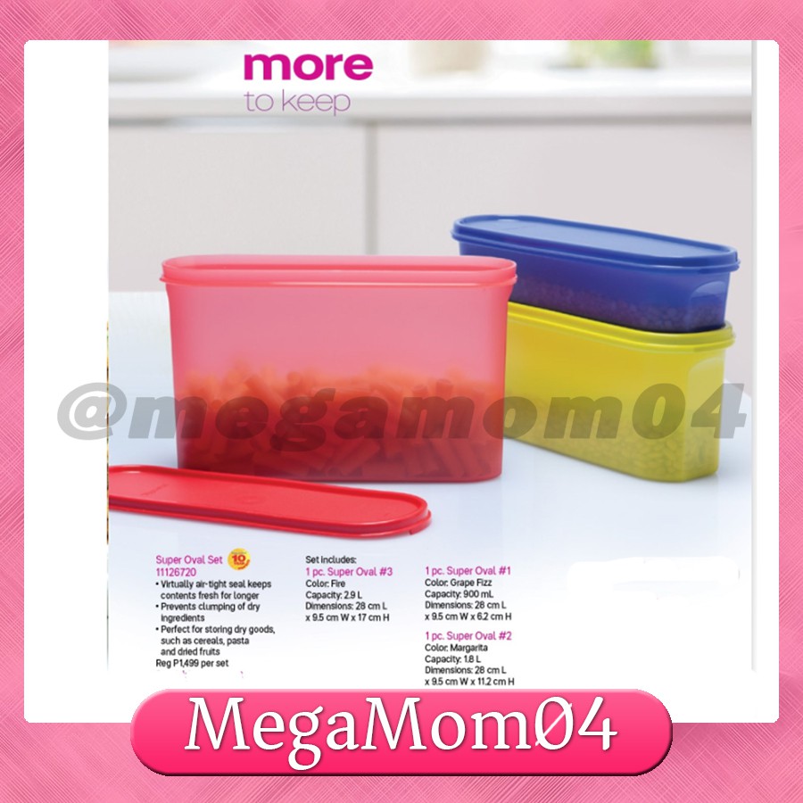 Super Oval Air Tight Organizer Tupperware Set Food storage container