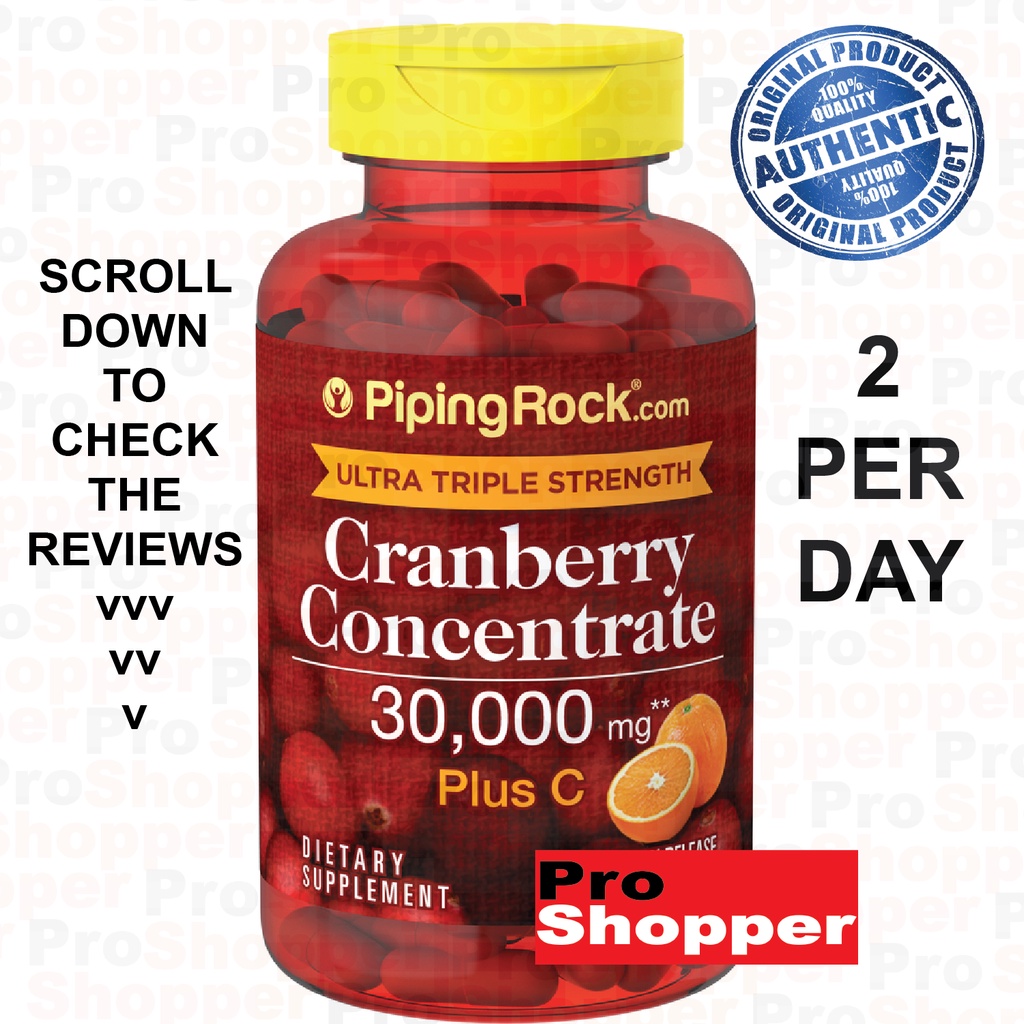 Piping Rock Ultra Triple Strength Cranberry Plus Vitamin C 30,000 mg