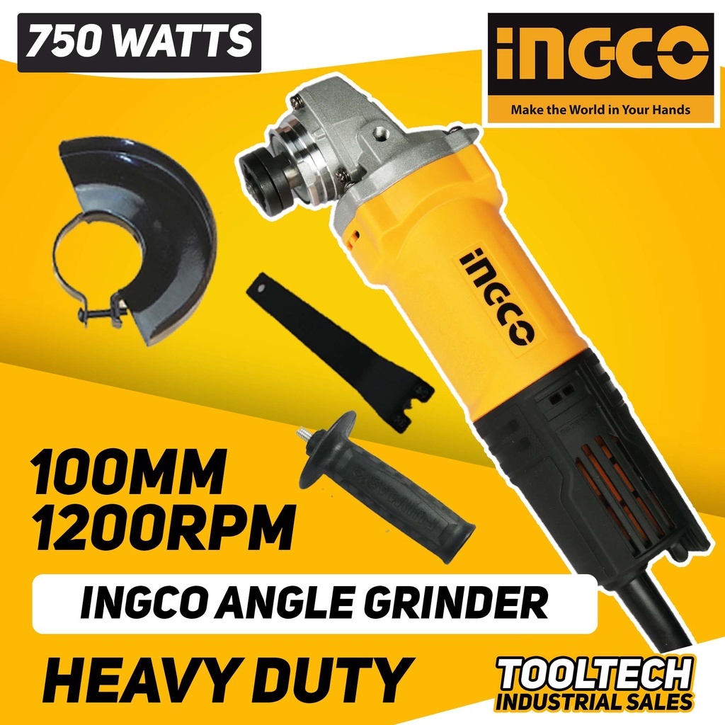 INGCO ANGLE GRINDER 750W + 1PAIR SAFETY GLOVES OR KEN 9917B ANGLE GRINDER 750W *TBROZ TOOLSTOP