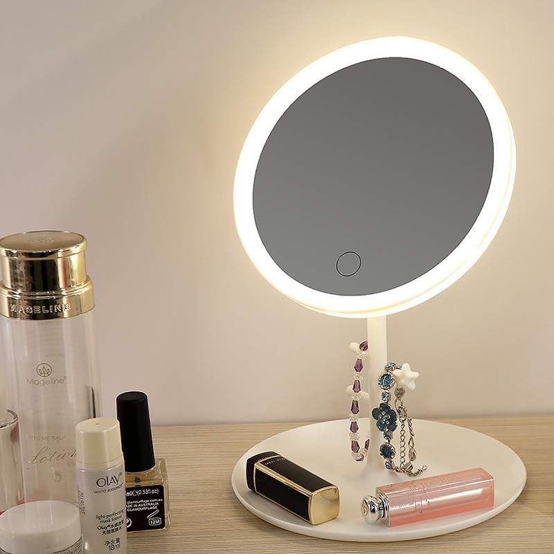 Hot Style⊕Led Mirror Vanity Mirror Led Makeup Mirror Rechargable With 3  Lights Desktop Folding Port | Shopee Philippines