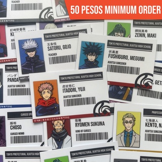 [NO BACKPRINT] Jujutsu Kaisen Anime School ID Cards (Laminated)