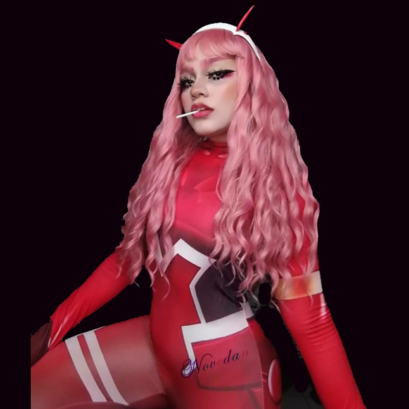 `darling In The Franxx 02 Cosplay Zero Two Body Suit Bodysuit Jumpsuit Anime Wig Bunny Suit Girl 1212