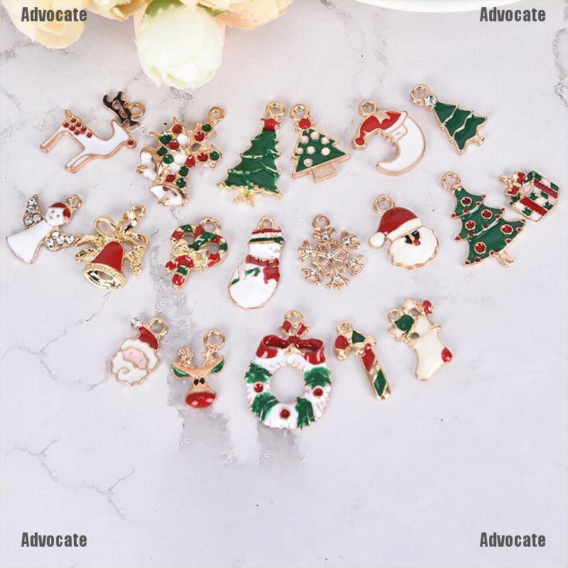 10x Mixed Multicolor Christmas Pendants Charms Bead Necklace Bracelet Crafts