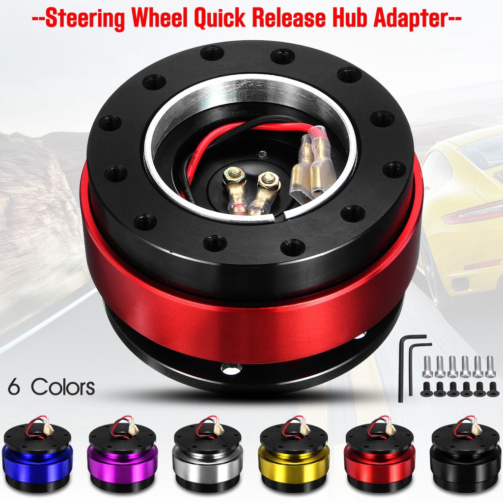 Red Aluminium Car SUV Steering Wheel Quick Release HUB Adapter Snap Off Boss Kit