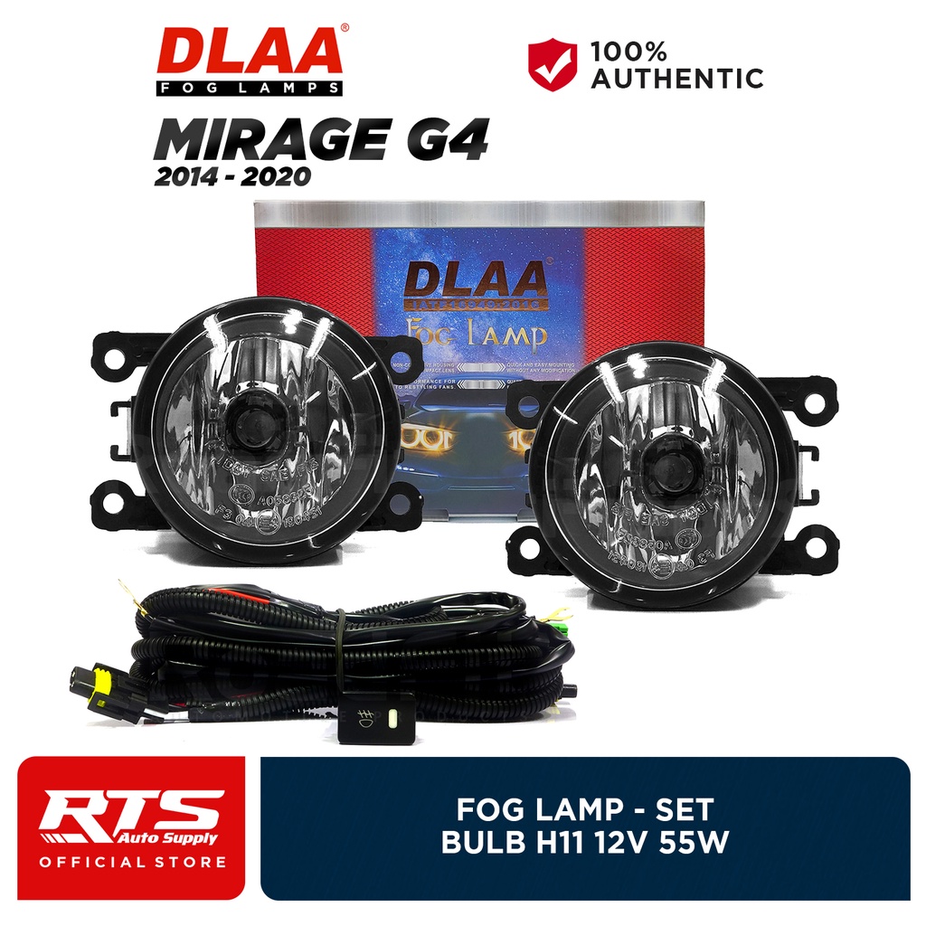DLAA Fog Lamp / Fog Light for Mitsubishi Mirage G4 20122020 with H11 12V 55W Bulb MB611 1set