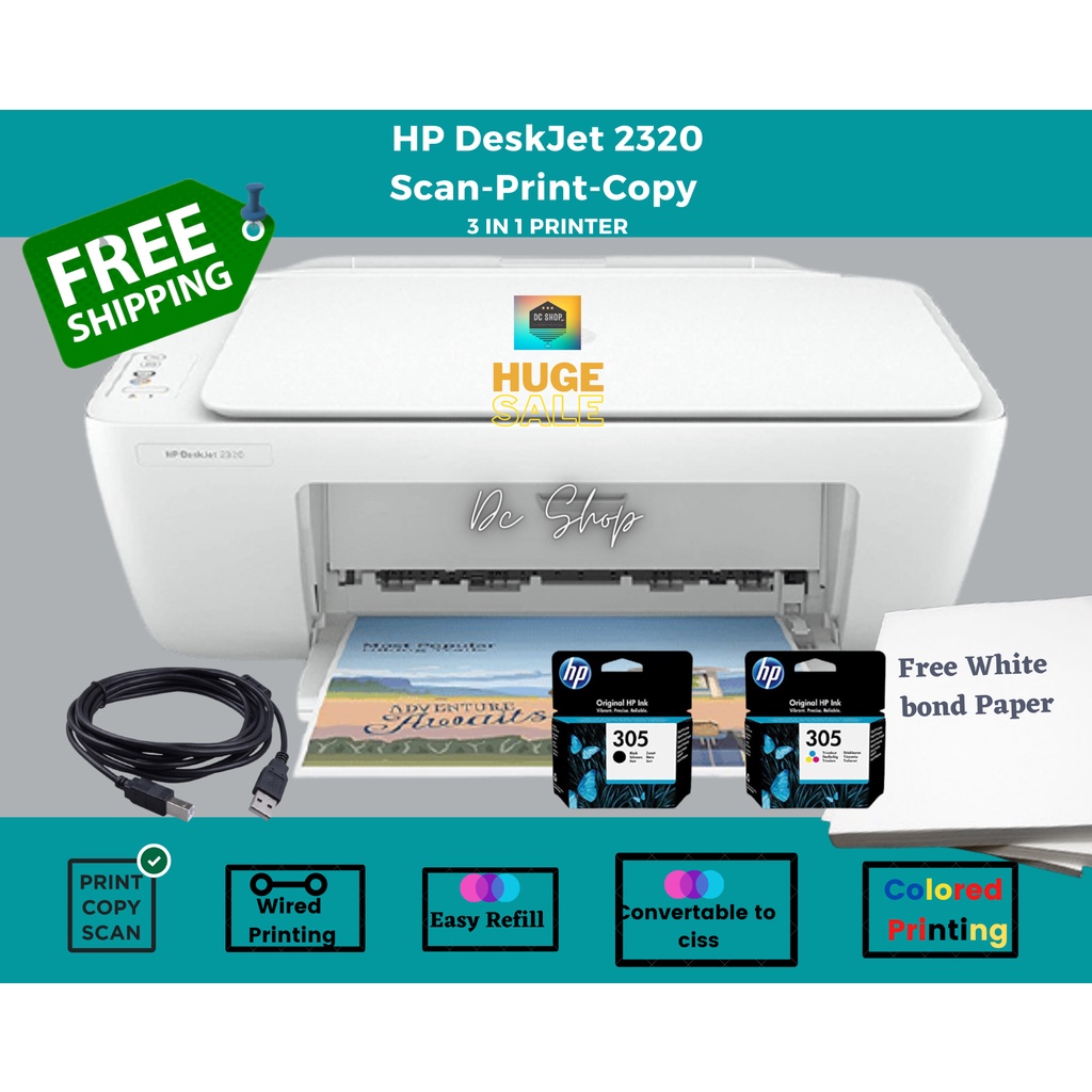HP 2320 Deskjet all in one,3 in 1 printer , print, scan copy price ready to use complete set | Shopee Philippines