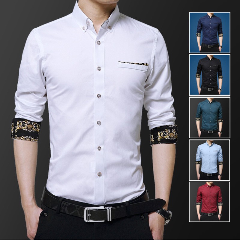 M 5xl Kemeja Lelaki Men Business Shirts Casual White Shirt Korean Slim Fit Long Sleeve Formal Shirts Baju Fashion Shopee Philippines