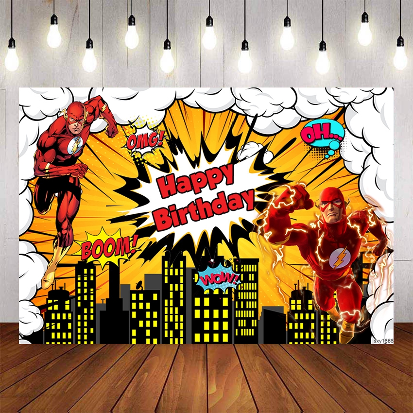 Flash Avengers Backdrops Boys Birthday Fondo Fotografia Party Decoration Cake  Banner Superheros Photography Background For Children Birthday Party Decor  Custom Name Photo | Shopee Philippines