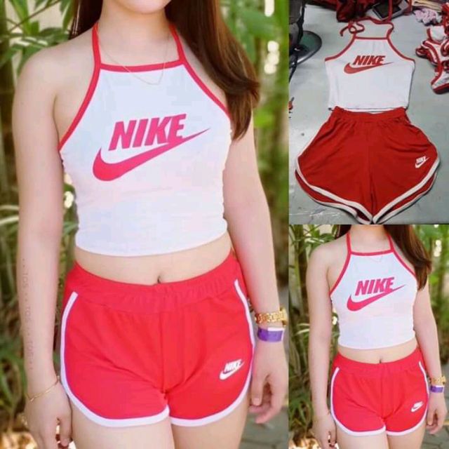 nike halter top and shorts