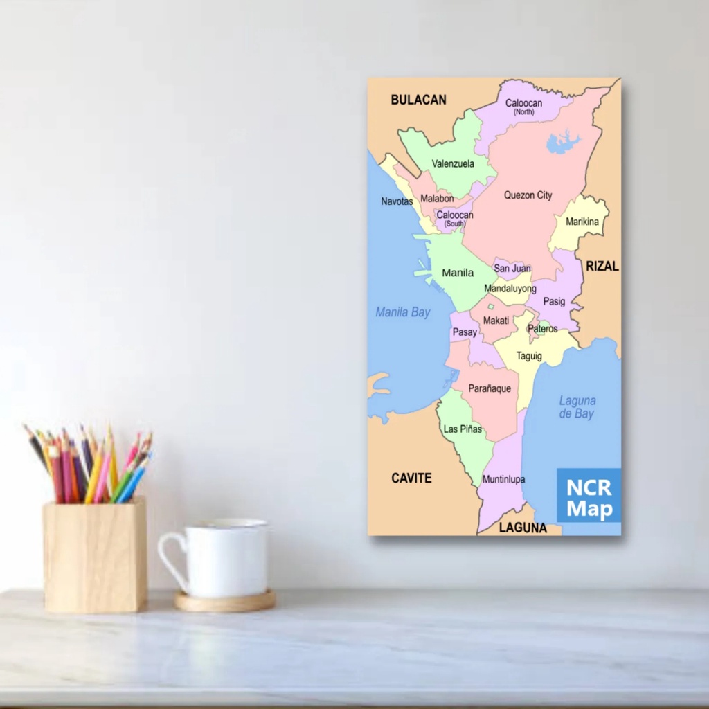 Laminated National Capital Region Map Ncr Map For Kids Learners And