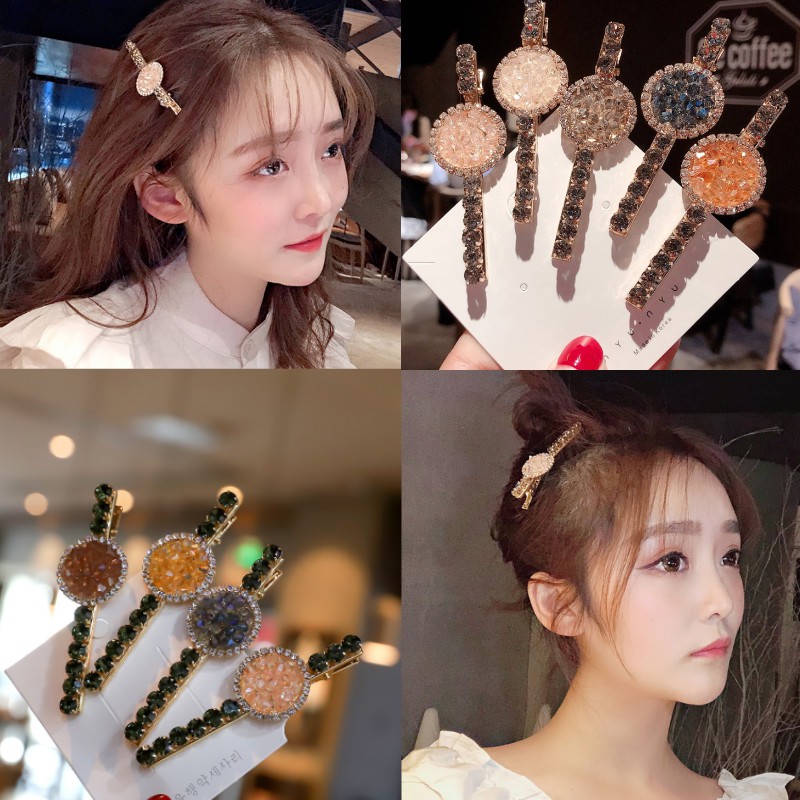 Hair Clip Side Clip Super Flash Crystal Hairpin Word Clip F125