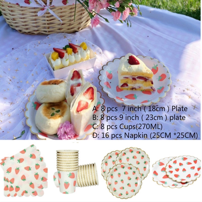 strawberry paper plates