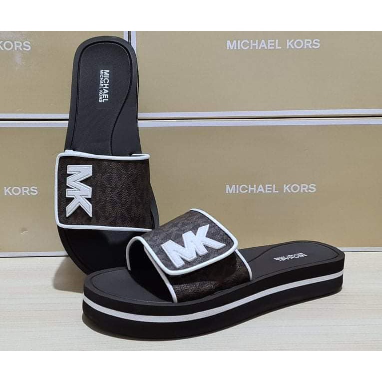 Michael Kors Platform Slide Sandals Brown Size 8 and 9 only | Shopee  Philippines