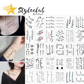 Styleclub BUY 4PCS + 1PC FREE TATTOO Temporary Tattoo Sticker Waterproof & Cute Sticker English
