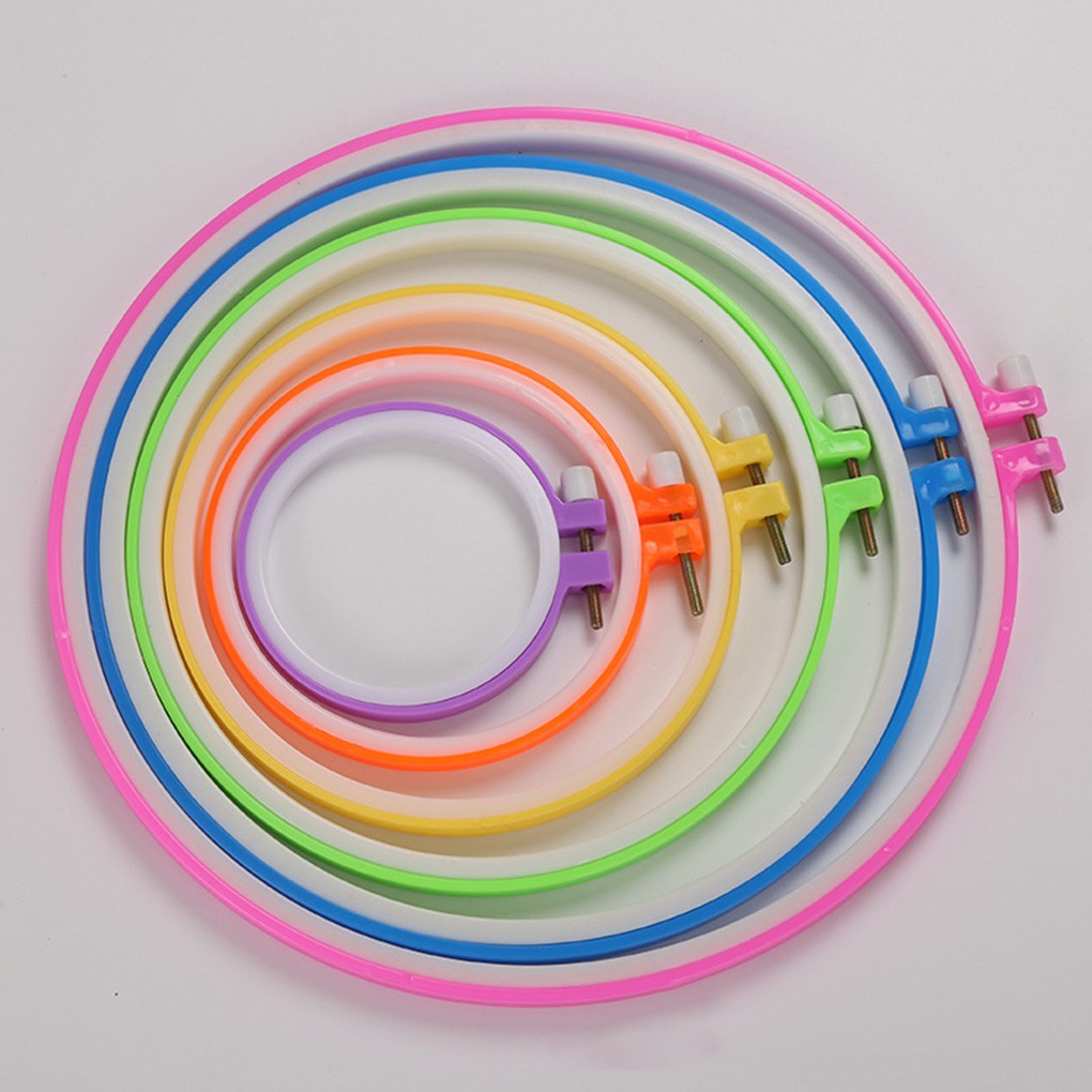 1pc Plastic Embroidery Hoop Sugar Color Embroidery Hoops Plastic Circle