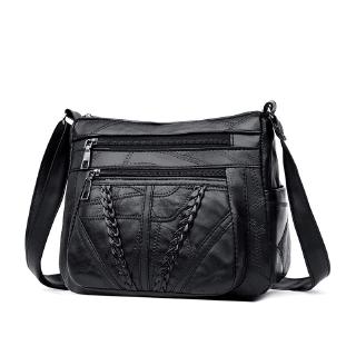 black leather messenger bag ladies