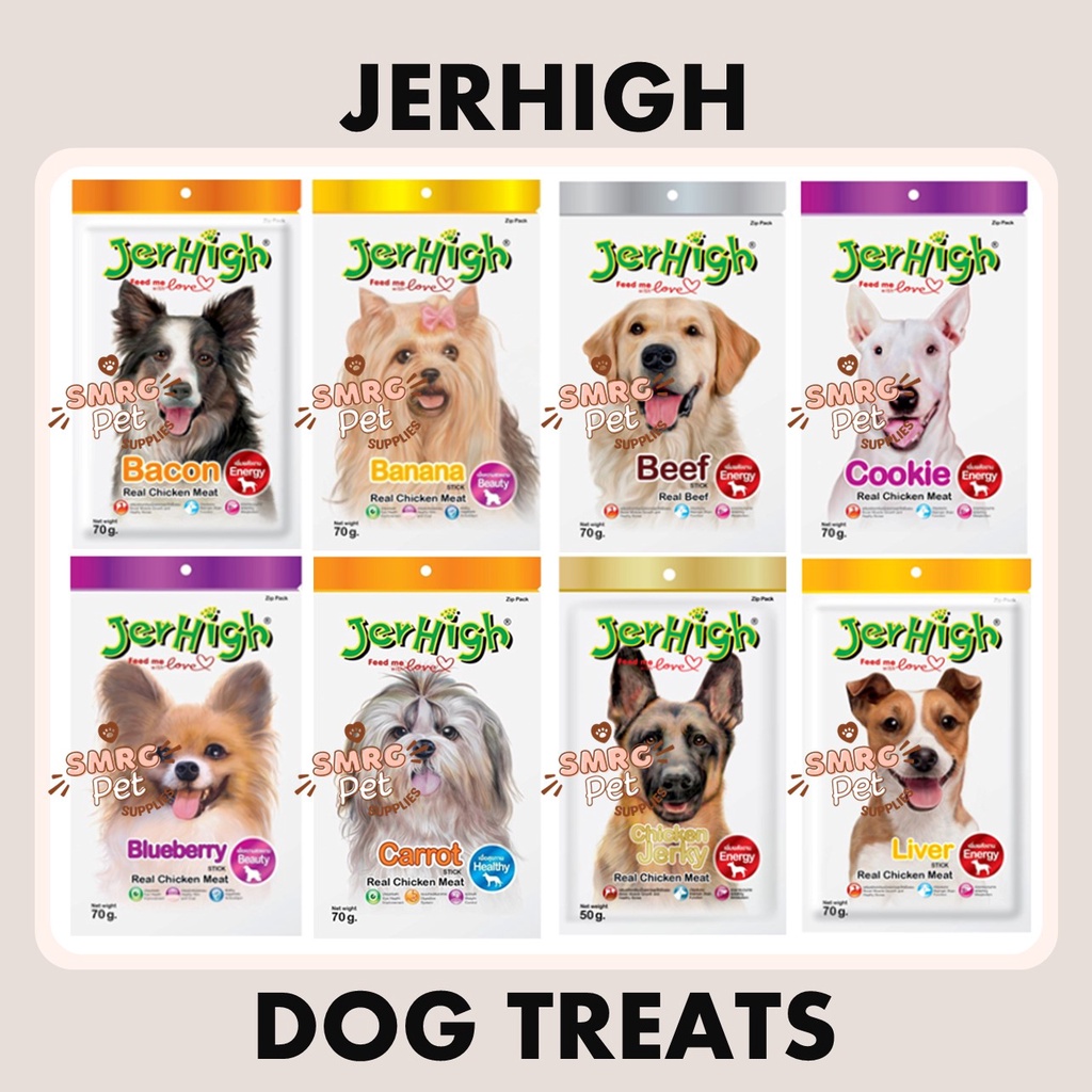 Jerhigh Dog Snack / Treats for Puppy / Adult 70g Bacon Banana Beef