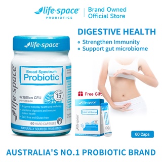 Life-Space Probiotic Adult Broad Spectrum Supplement Promotes Intestinal Health Boosts Immunity Oral Probiotics 60 Capsules LifeSpace