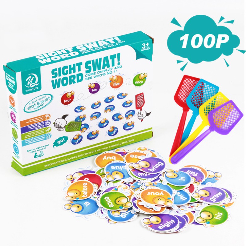 Sight Word Swat A Game Homeschool Visual Tactile & Auditory Learning 114 PC Ag 