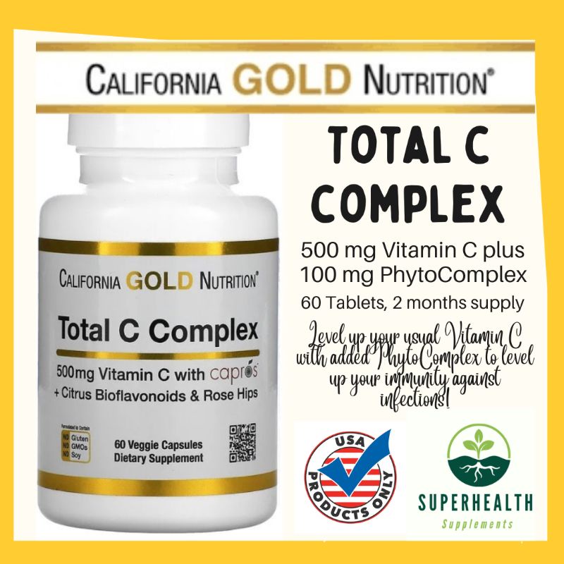 California Gold Nutrition, Total C Complex 500 mg Vitamin C plus more! 60(100 Imported from the