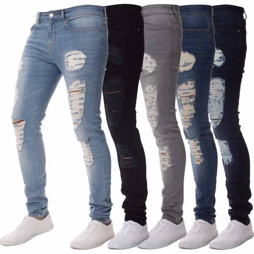 ripped denim pants mens