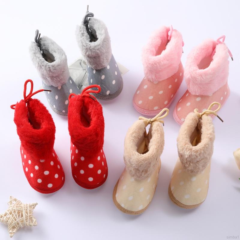 HOMEBABY Smart First Walking Shoes Toddler Baby Girls Flower Boots Soft Crib Shoes